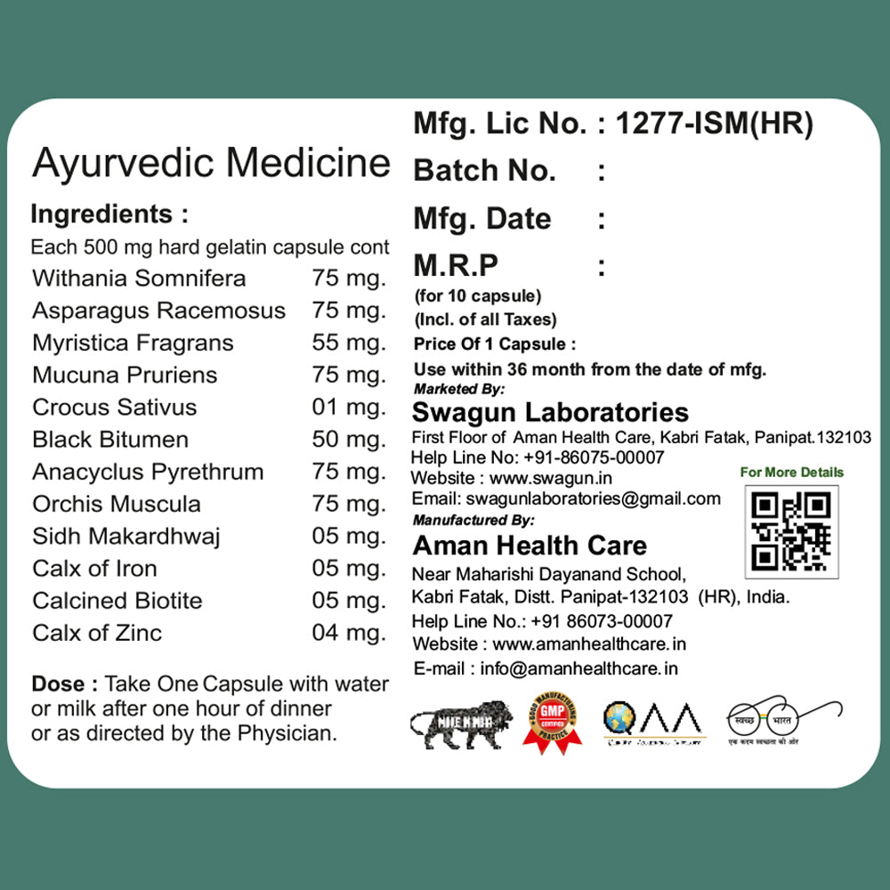 Win Up herbal capsule Ayurvedic medicine label showing ingredients and product information