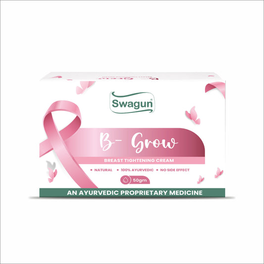 Swagun B-GROW Breast Tightening Cream | Ayurvedic Breast Firming Cream for Women | Supports Breast Firmness, Skin Elasticity & Natural Shape | 50gm