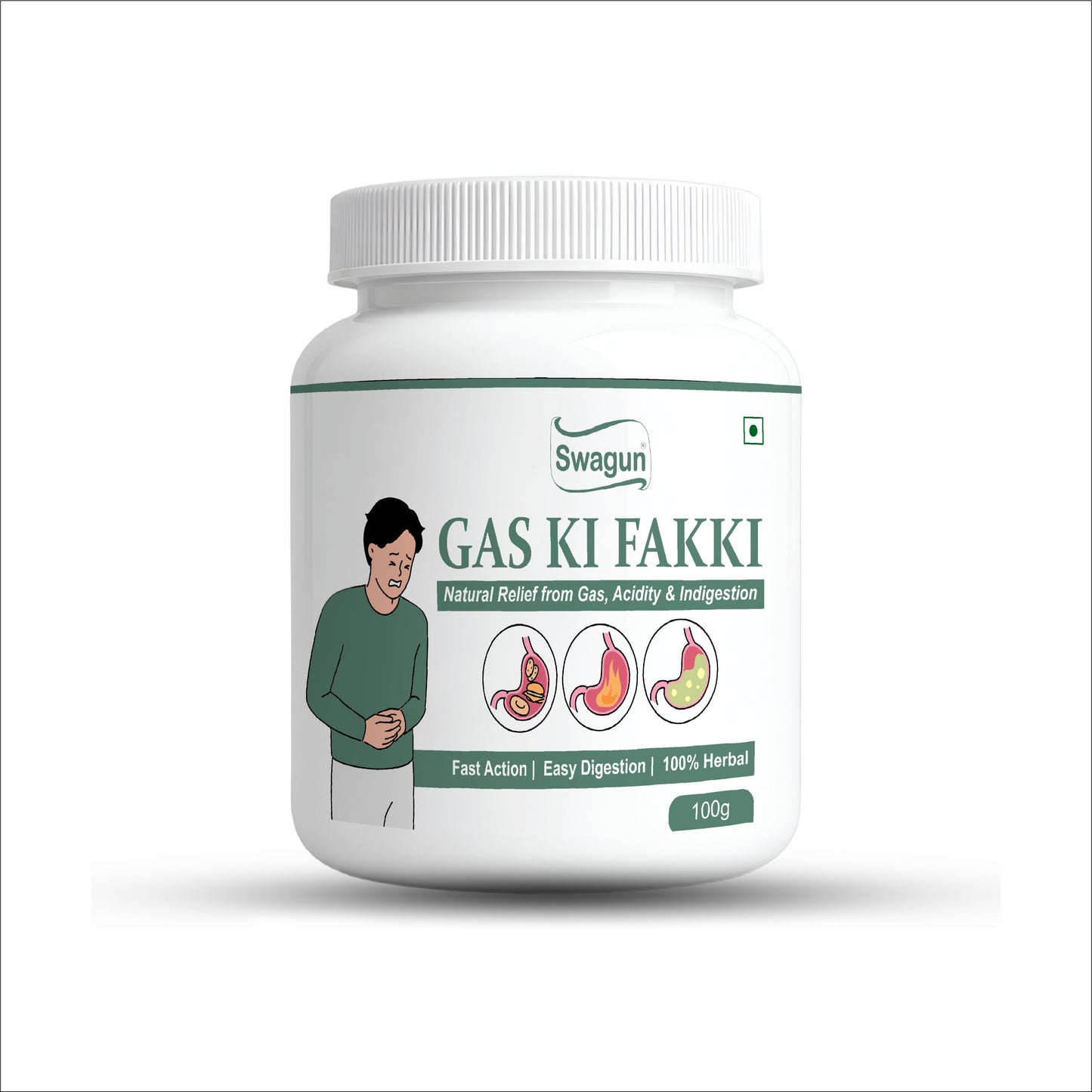 Ayurvedic Digestive Powder for Gas, Acidity & Bloating | Swagun Gas Ki Fakki 100g