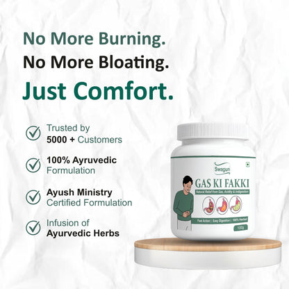 Ayurvedic Digestive Powder for Gas, Acidity & Bloating | Swagun Gas Ki Fakki 100g