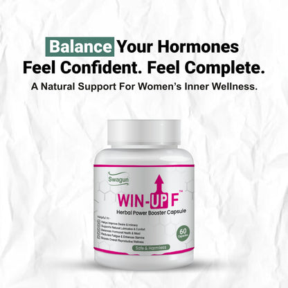 Swagun Win-Up F Women's Hormonal Balance Capsules | Ayurvedic Wellness & Vitality Support | 60 Capsules