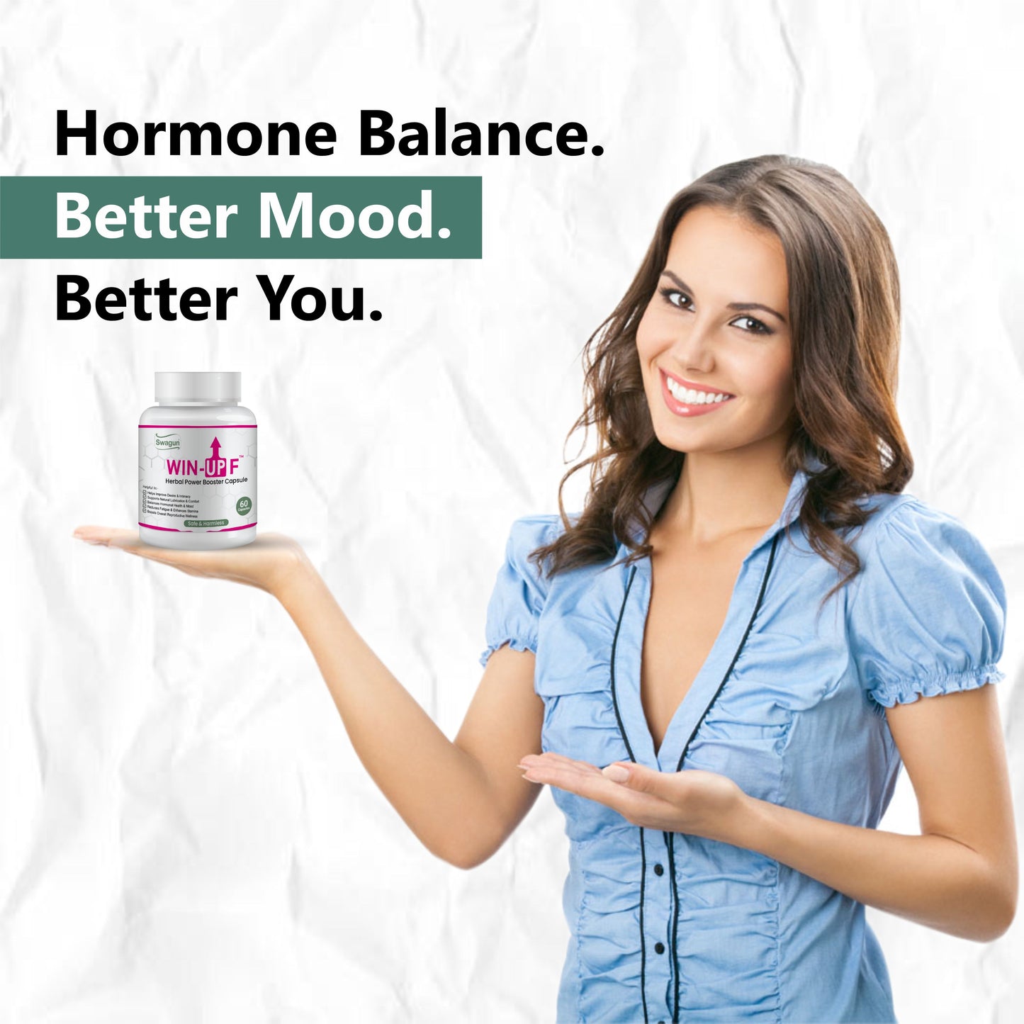 Swagun Win-Up F Women's Hormonal Balance Capsules | Ayurvedic Wellness & Vitality Support | 60 Capsules
