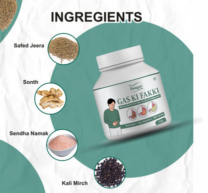 Ayurvedic Digestive Powder for Gas, Acidity & Bloating | Swagun Gas Ki Fakki 100g