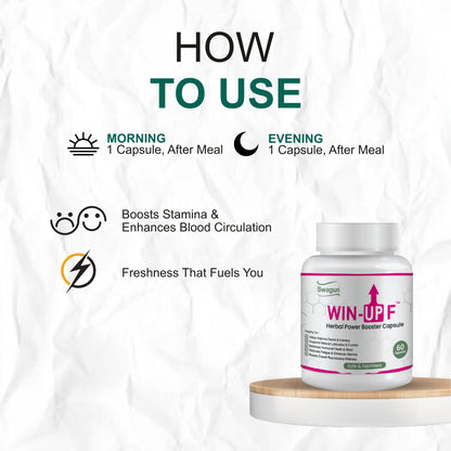 Swagun Win-Up F Women's Hormonal Balance Capsules | Ayurvedic Wellness & Vitality Support | 60 Capsules