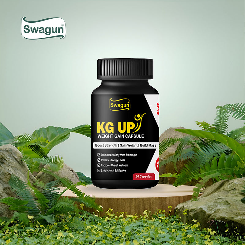 KG UP Ayurvedic Weight Gain Capsules | Best Weight Gainer Ayurvedic Medicine | No side effects and easy to use for gain weight | (Pack Of 60 Capsules in a Jar) image 0