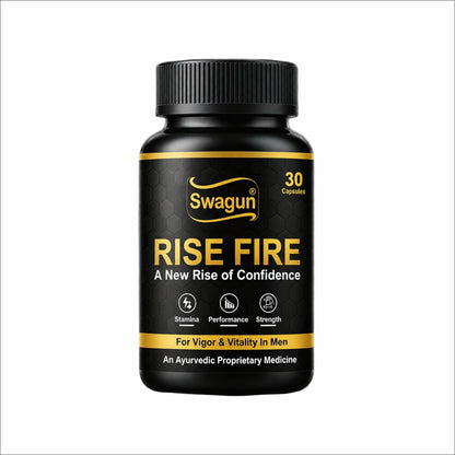 Swagun Rise Fire – Ayurvedic Capsules for Men's Vigor, Stamina & Vitality | 30 Capsules