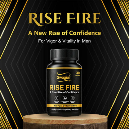 Swagun Rise Fire – Ayurvedic Capsules for Men's Vigor, Stamina & Vitality | 30 Capsules