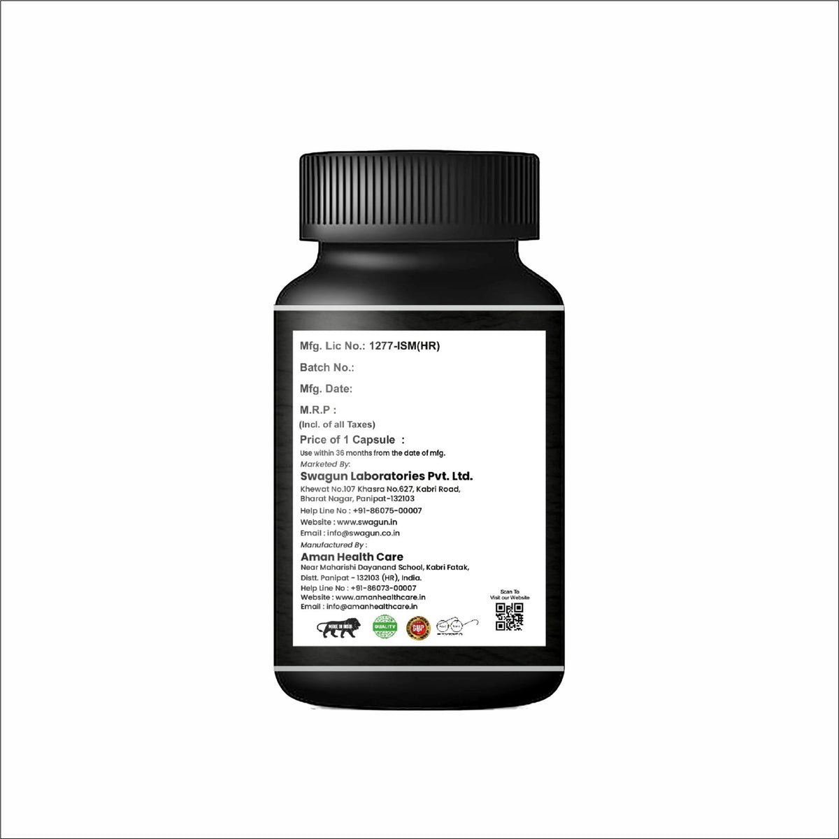 Swagun Spark Drive – Men's Performance Booster | 100% Herbal Formula | 60 Capsules