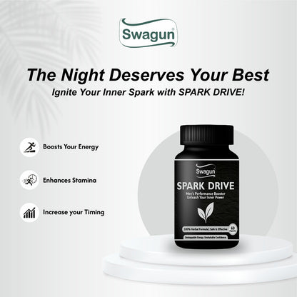 Swagun Spark Drive – Men's Performance Booster | 100% Herbal Formula | 60 Capsules