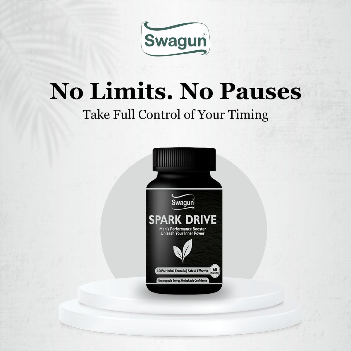 Swagun Spark Drive – Men's Performance Booster | 100% Herbal Formula | 60 Capsules