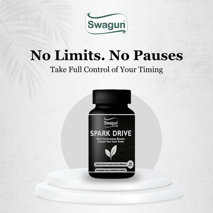 Swagun Spark Drive – Men's Performance Booster | 100% Herbal Formula | 60 Capsules