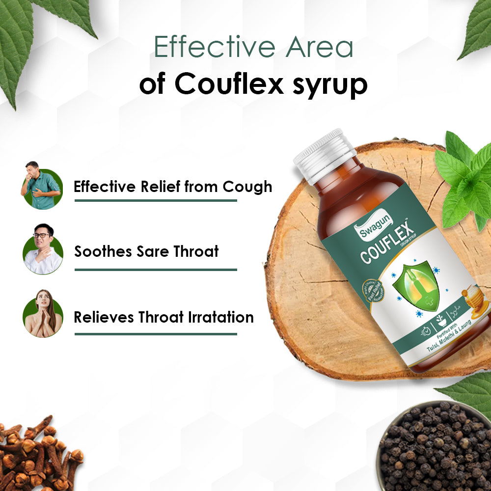 Couflex ayurvedic cough syrup effective relief for dry cough sore throat and throat irritation herbal formula