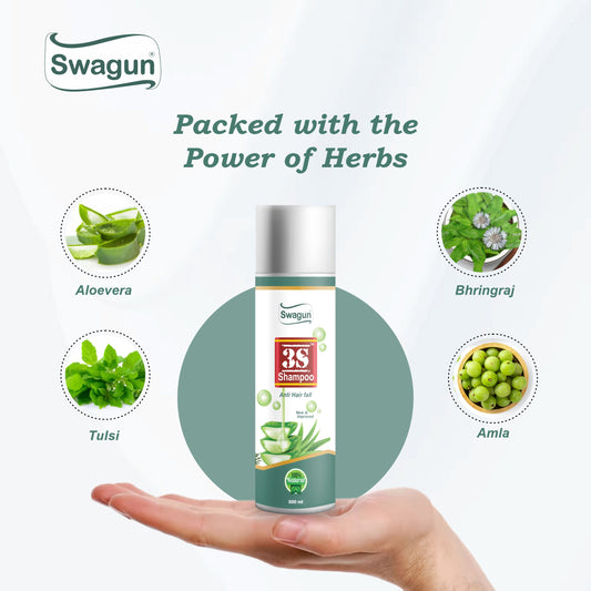 herbal anti hair fall shampoo with aloe vera tulsi amla bhringraj natural ingredients for healthy hair