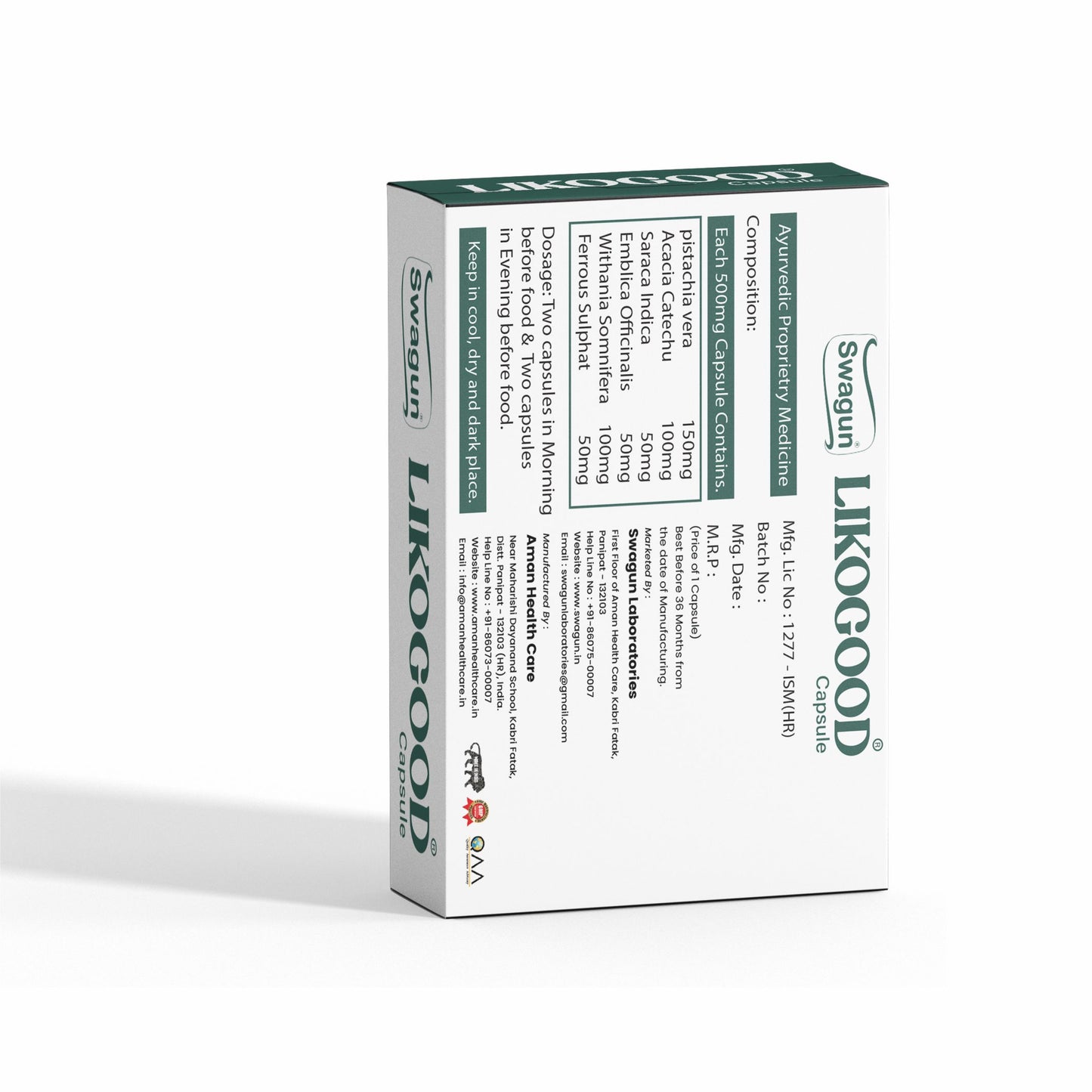 likogood capsule ayurvedic composition ingredients for white discharge and women reproductive health
