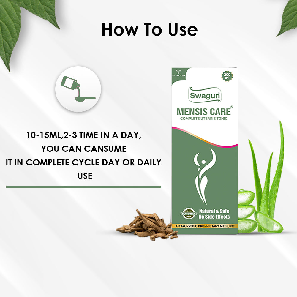 how to use ayurvedic syrup for irregular periods and menstrual cycle support womens wellness tonic
