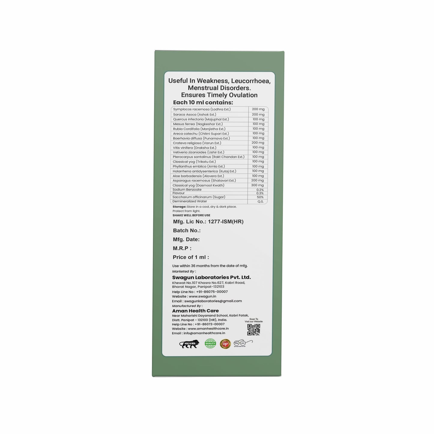 mensis care uterine tonic ayurvedic syrup ingredients and composition for womens menstrual health