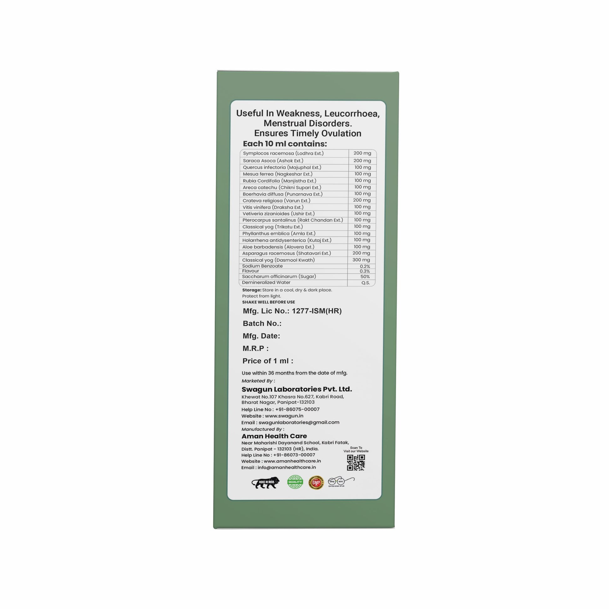 mensis care uterine tonic ayurvedic syrup ingredients and composition for womens menstrual health
