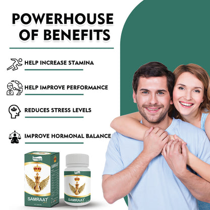 Samraat herbal stamina capsules benefits supporting energy vitality performance stress balance and stamina naturally