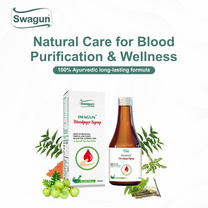Swagun ayurvedic blood purifier syrup for pimples acne skin detox natural herbal formula