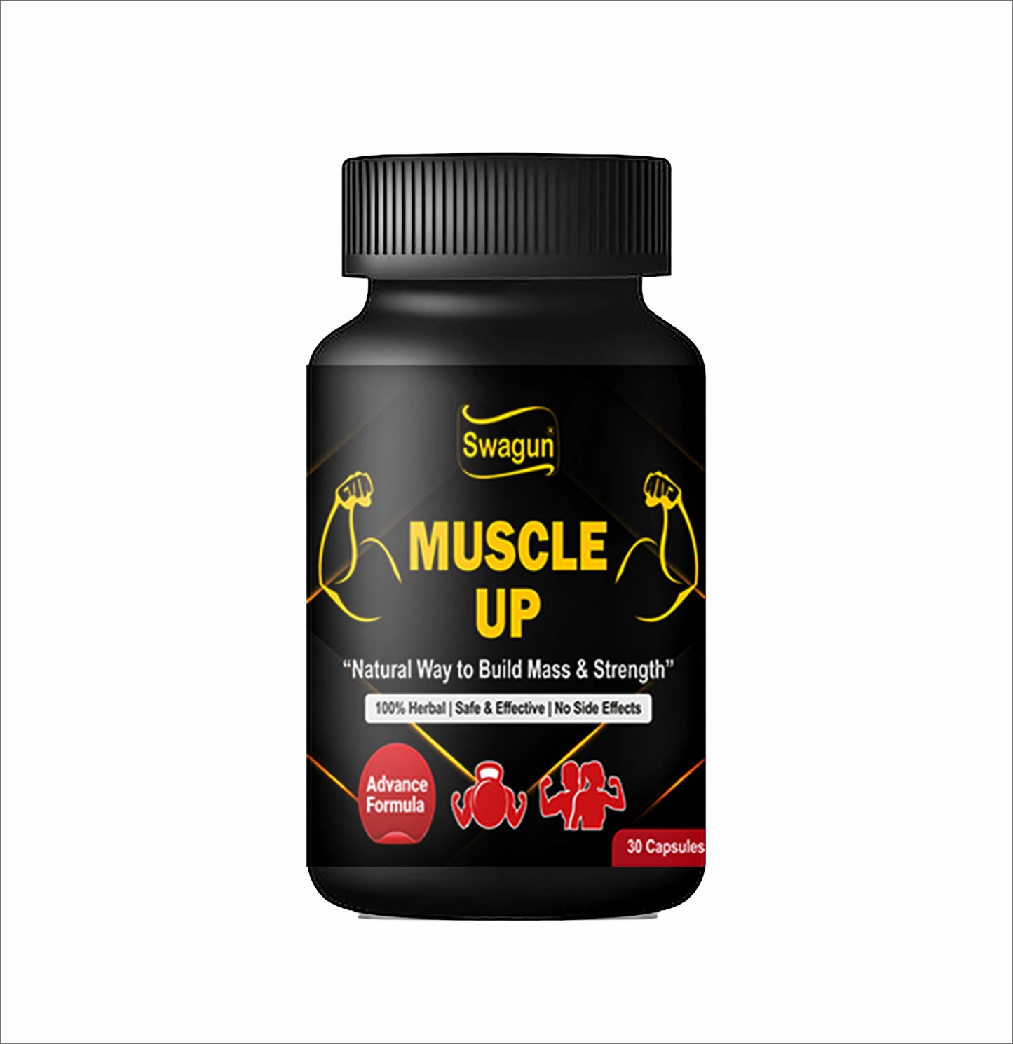 Swagun Ayurvedic Muscle Gainer Capsules 30 count bottle front view