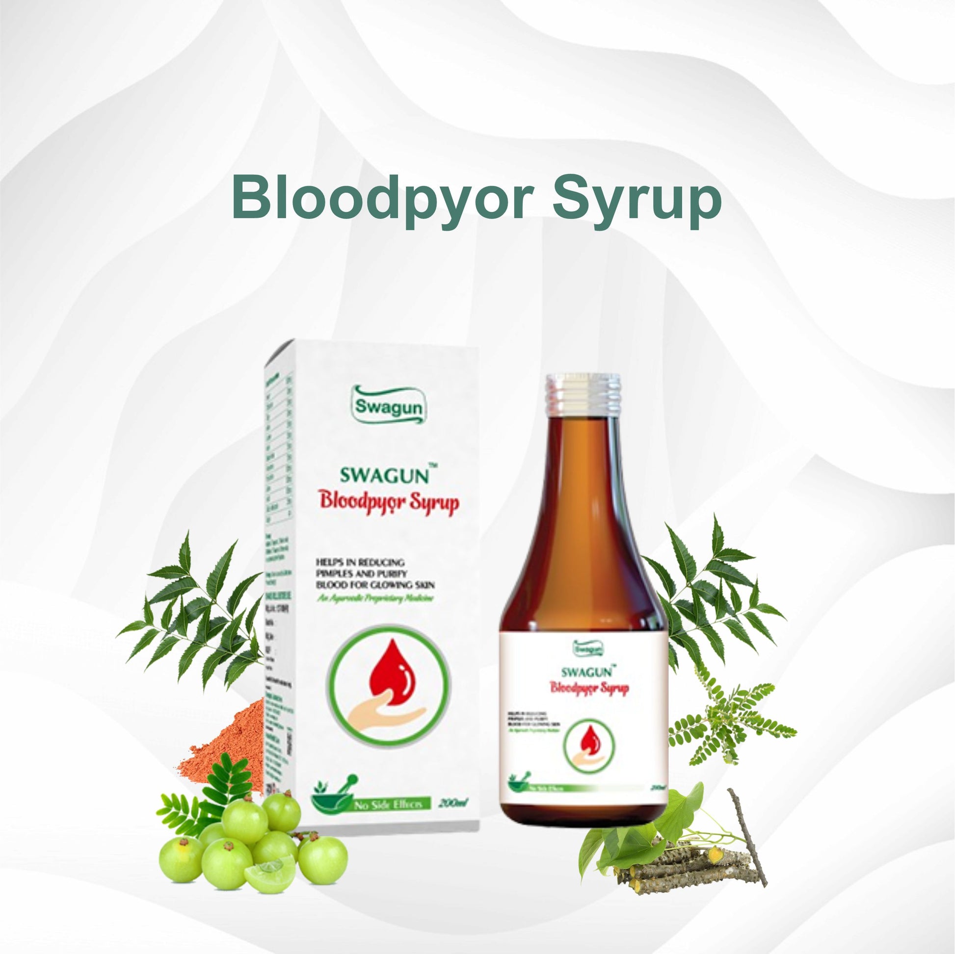 Swagun Bloodpyor ayurvedic blood purifier syrup for pimples acne and clear healthy skin