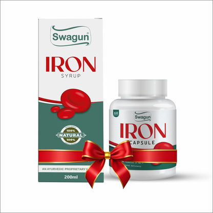 Swagun iron supplement combo with iron syrup and iron capsules for hemoglobin support