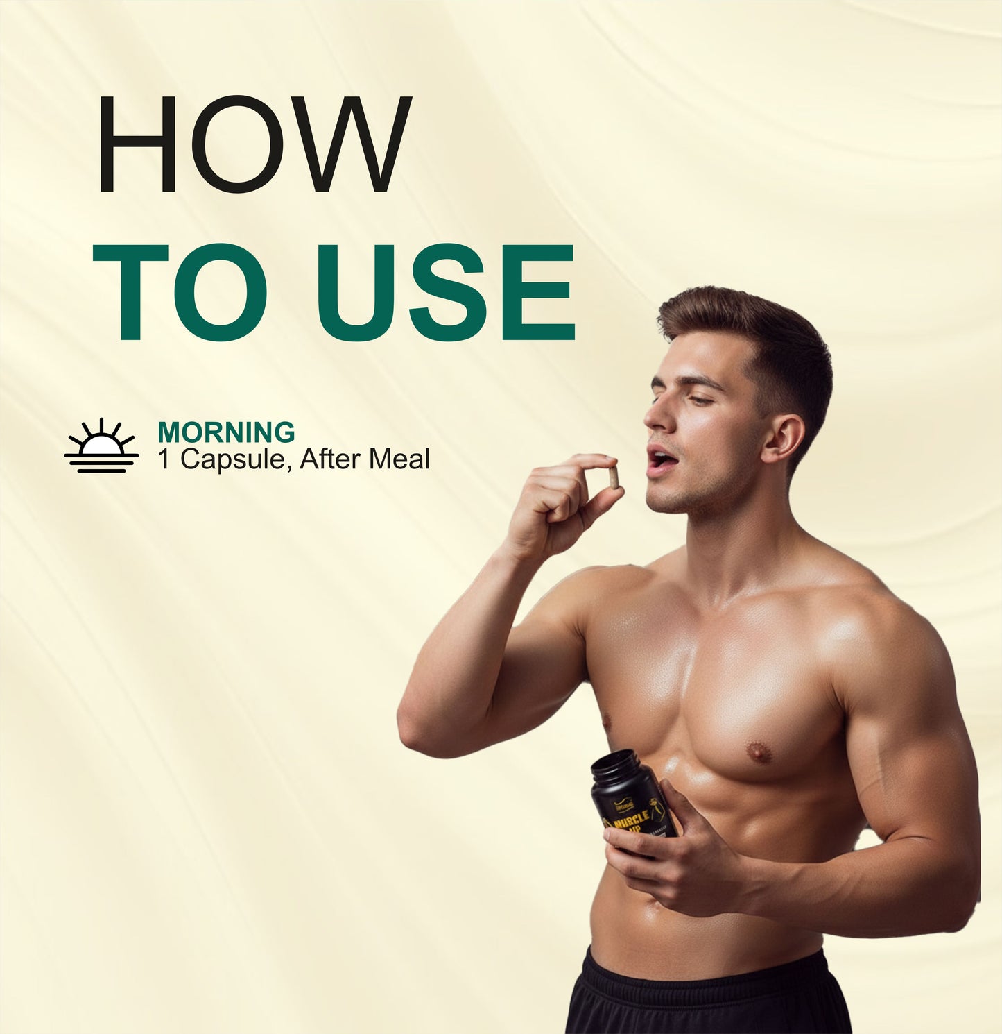 How to use Swagun Ayurvedic Muscle Gainer Capsules one capsule daily after meal