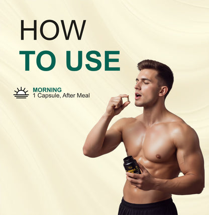 How to use Swagun Ayurvedic Muscle Gainer Capsules one capsule daily after meal