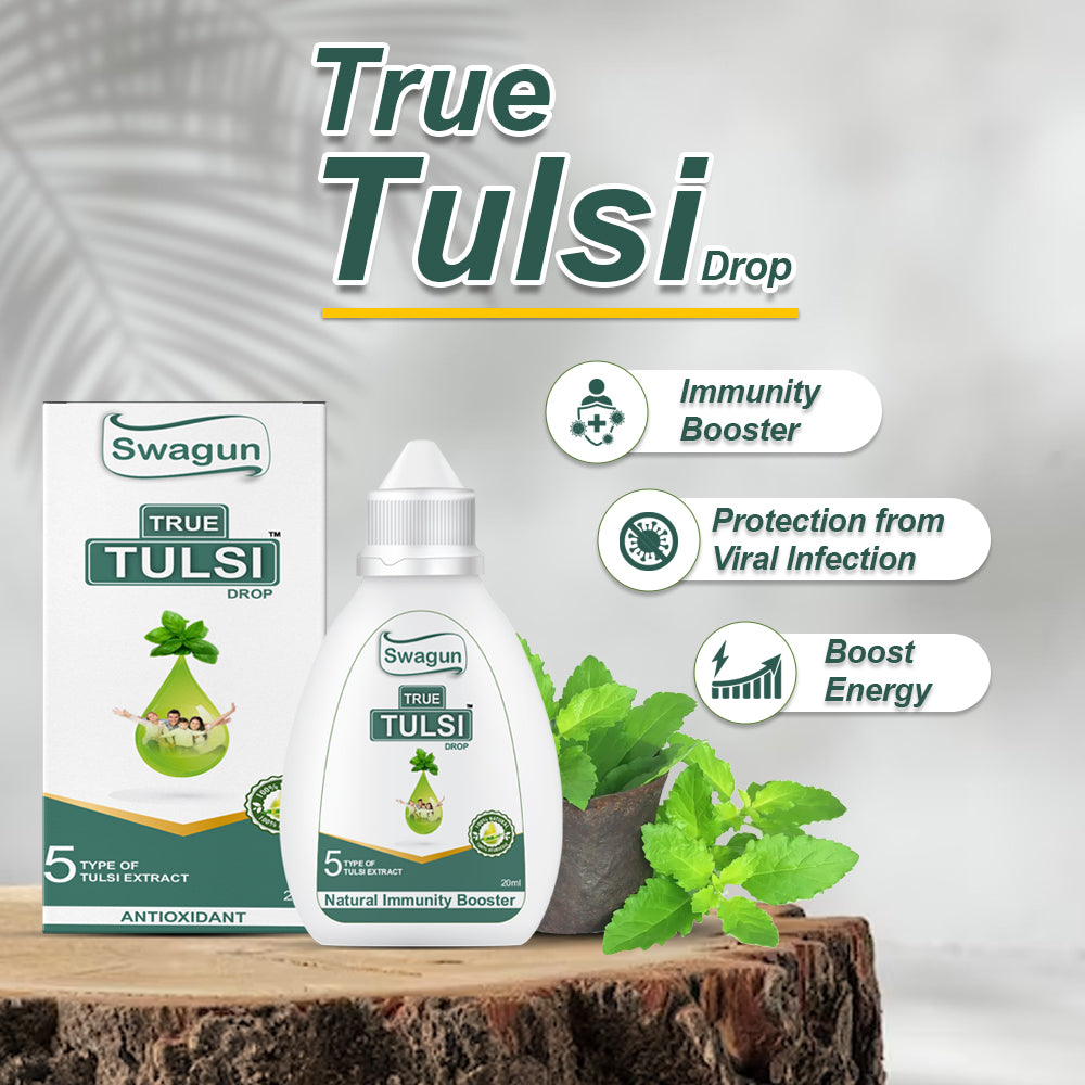 Swagun True Tulsi Drops Ayurvedic herbal formula for daily immunity support and natural wellness